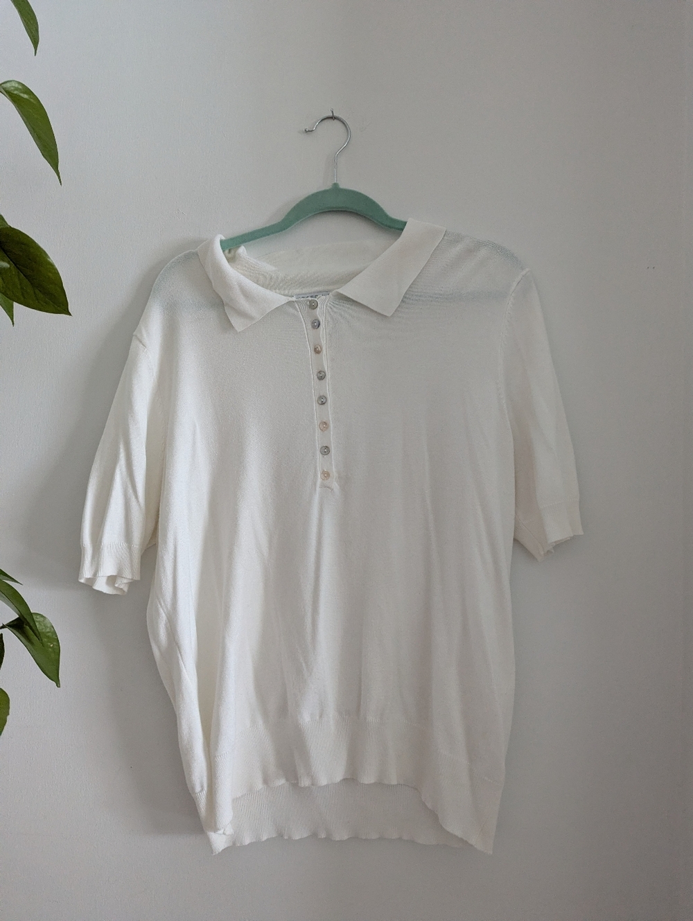 BNWOT Knit Blouse with Mother-of-pearl Buttons
